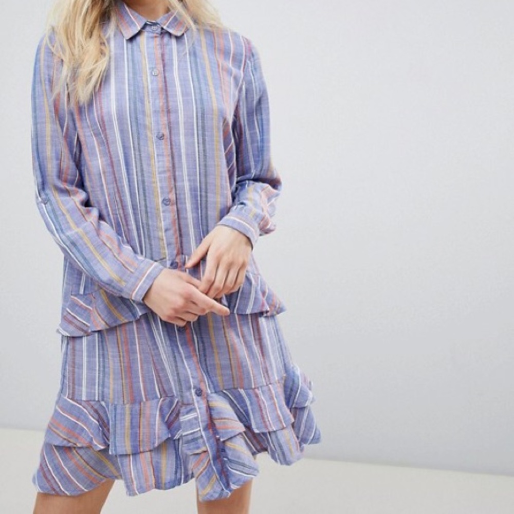 ASOS New Look Frill Shirt Dress